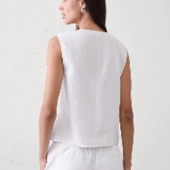 Banana Republic Factory Cactus Green Square-Neck Tank Top - Picture 2 of 3